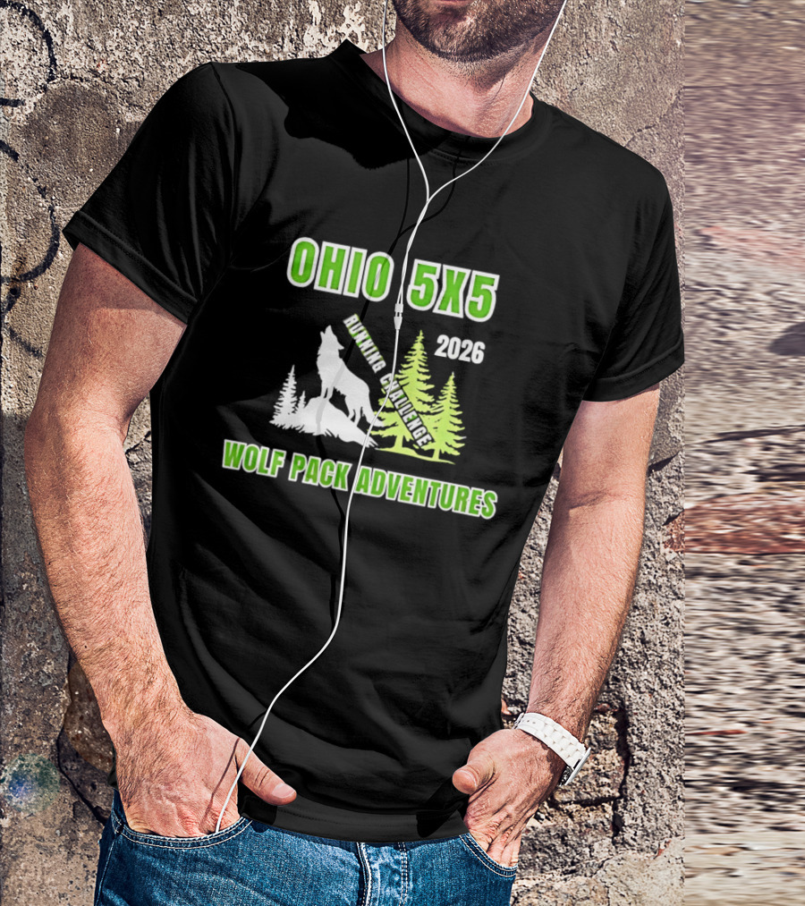 Ohio 5x5 2026 Running Challenge Wolf Pack Adventures T-Shirt