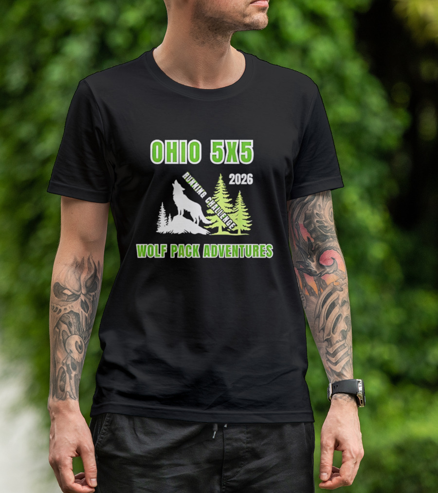 Ohio 5x5 2026 Running Challenge Wolf Pack Adventures T-Shirt