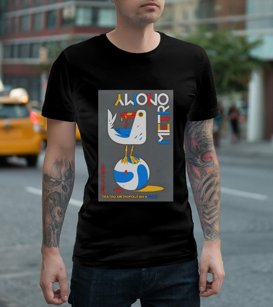 Teatro Metropolitan CDMX Junio 4 5 2026 Metronomy Event Bird T-Shirt