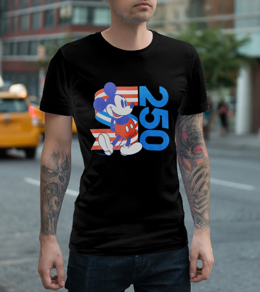 Mickey Mouse Disney 250 Celebration American Flag T-Shirt