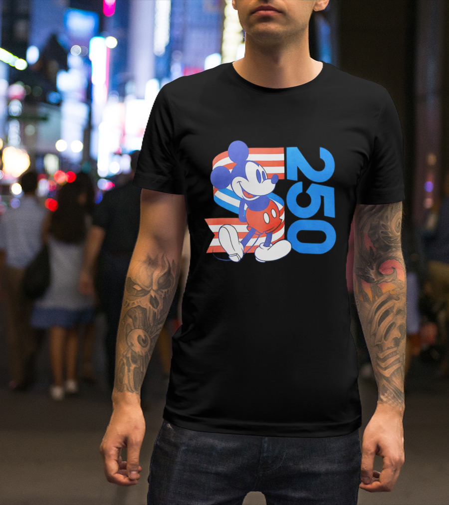 Mickey Mouse Disney 250 Celebration American Flag T-Shirt