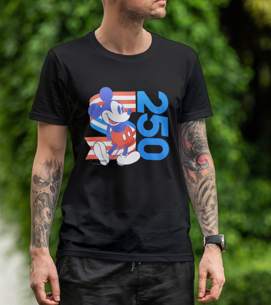 Mickey Mouse Disney 250 Celebration American Flag T-Shirt