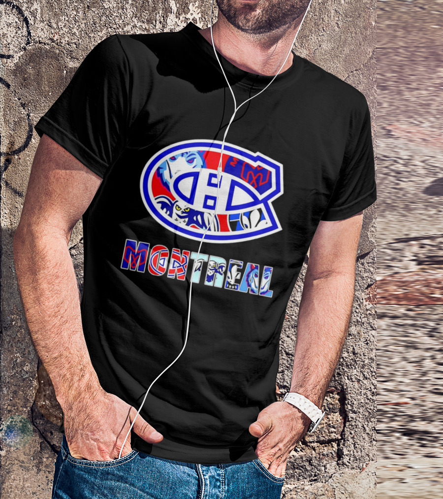 Montreal Canadiens And Sports Teams Emblem Montage T-Shirt