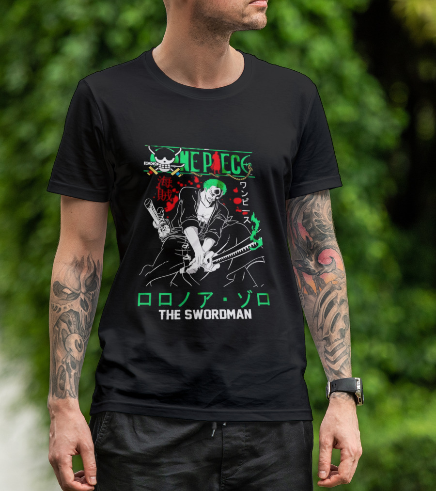 One Piece Roronoa Zoro The Swordman Classic Anime Manga T-Shirt