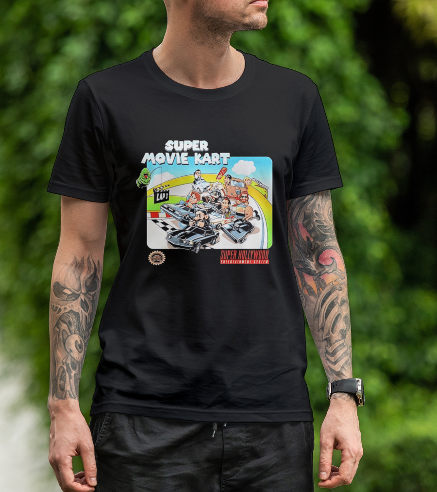 Super Movie Kart Super Hollywood Entertainment System John Wick Back To The Future Ghostbusters Mad Max Rocky T-Shirt