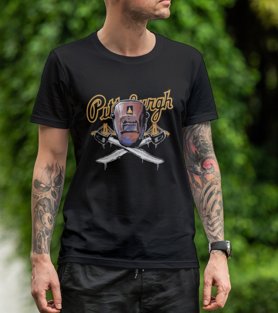 Pittsburgh Welder Hood Crossed Hoist Cone Pirates MLB T-Shirt