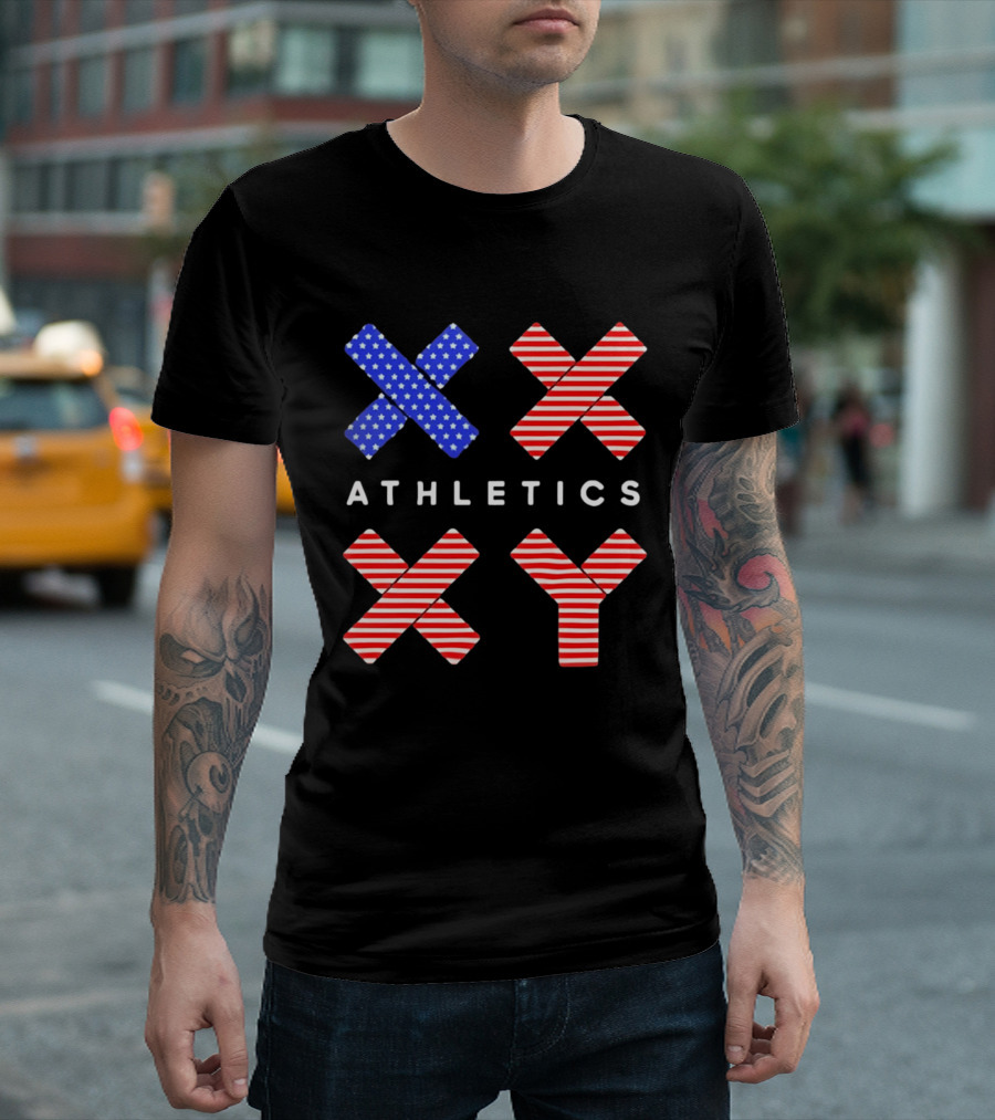 Athletics USA Flag Patterned XX XY T-Shirt