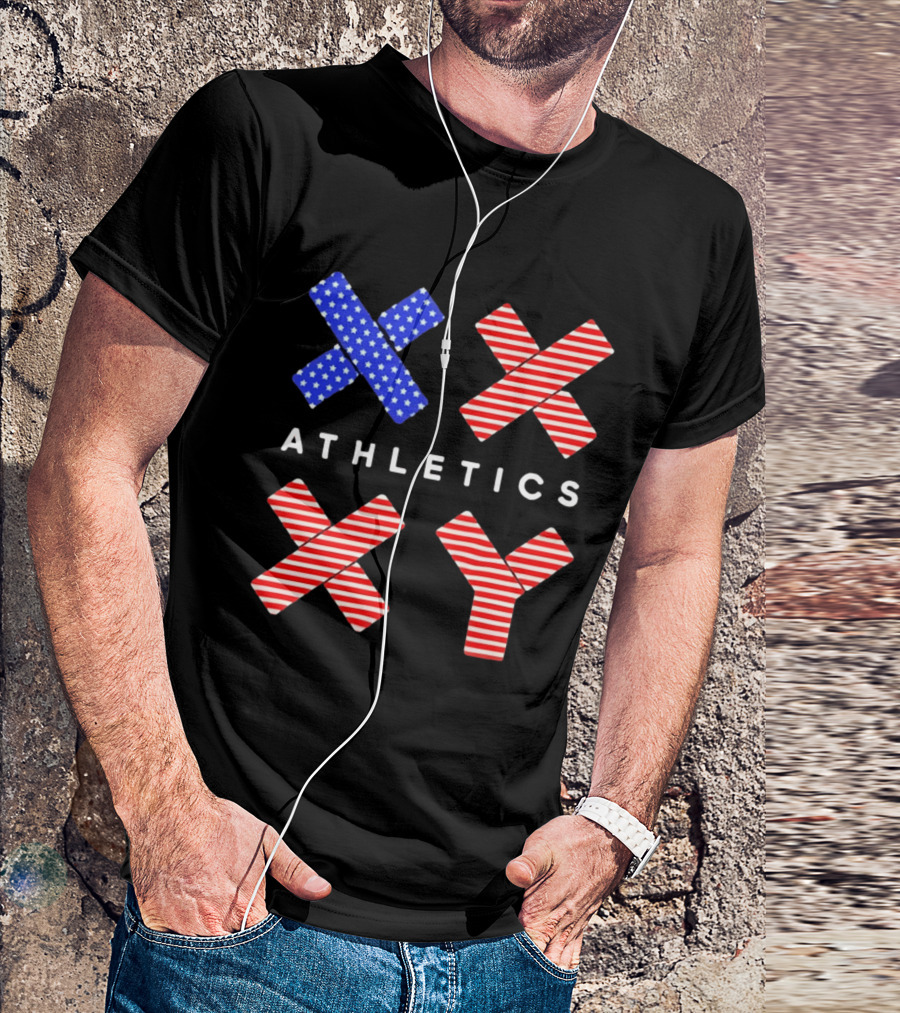 Athletics USA Flag Patterned XX XY T-Shirt