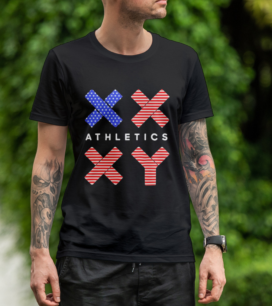 Athletics USA Flag Patterned XX XY T-Shirt