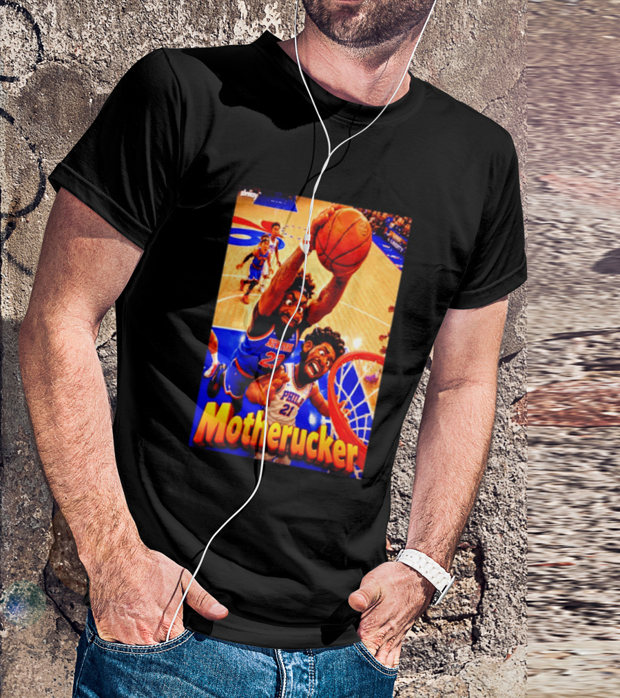 Motherucker New York 23 Vs Philly 21 Basketball Caricature T-Shirt