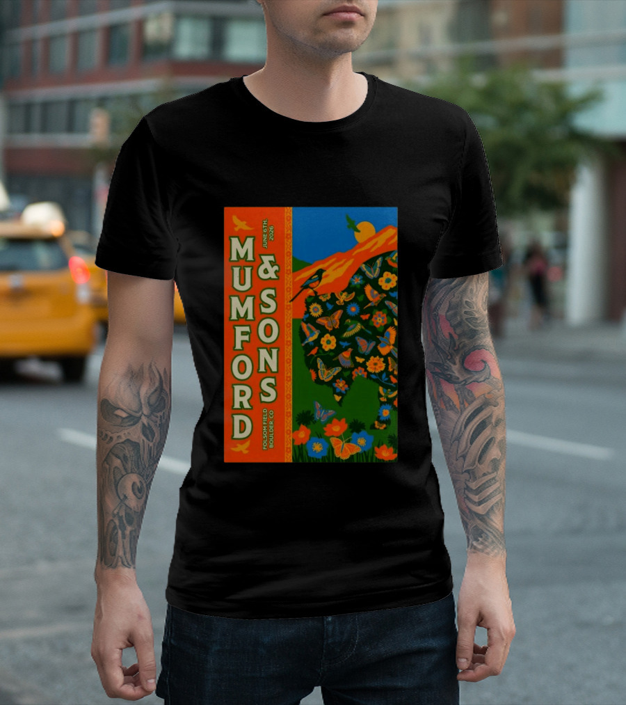 Mumford And Sons June 6 2026 Folsom Field Boulder CO Butterflies And Nature T-Shirt