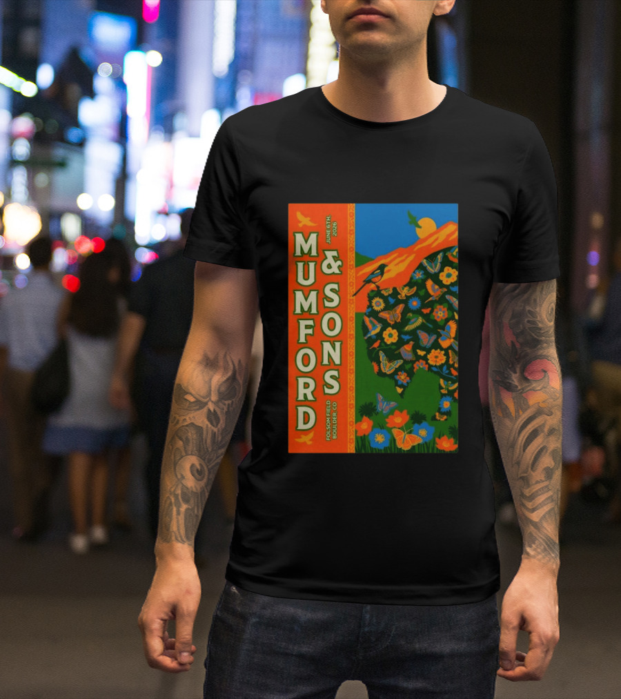 Mumford And Sons June 6 2026 Folsom Field Boulder CO Butterflies And Nature T-Shirt