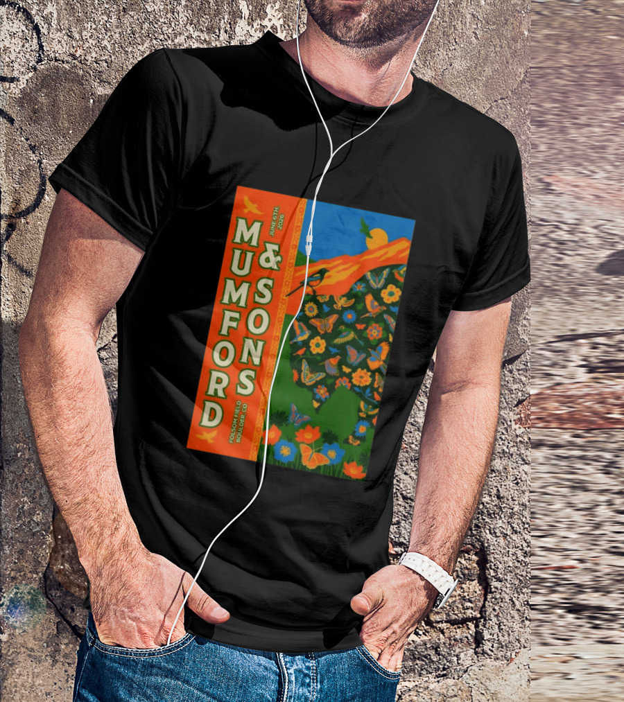 Mumford And Sons June 6 2026 Folsom Field Boulder CO Butterflies And Nature T-Shirt