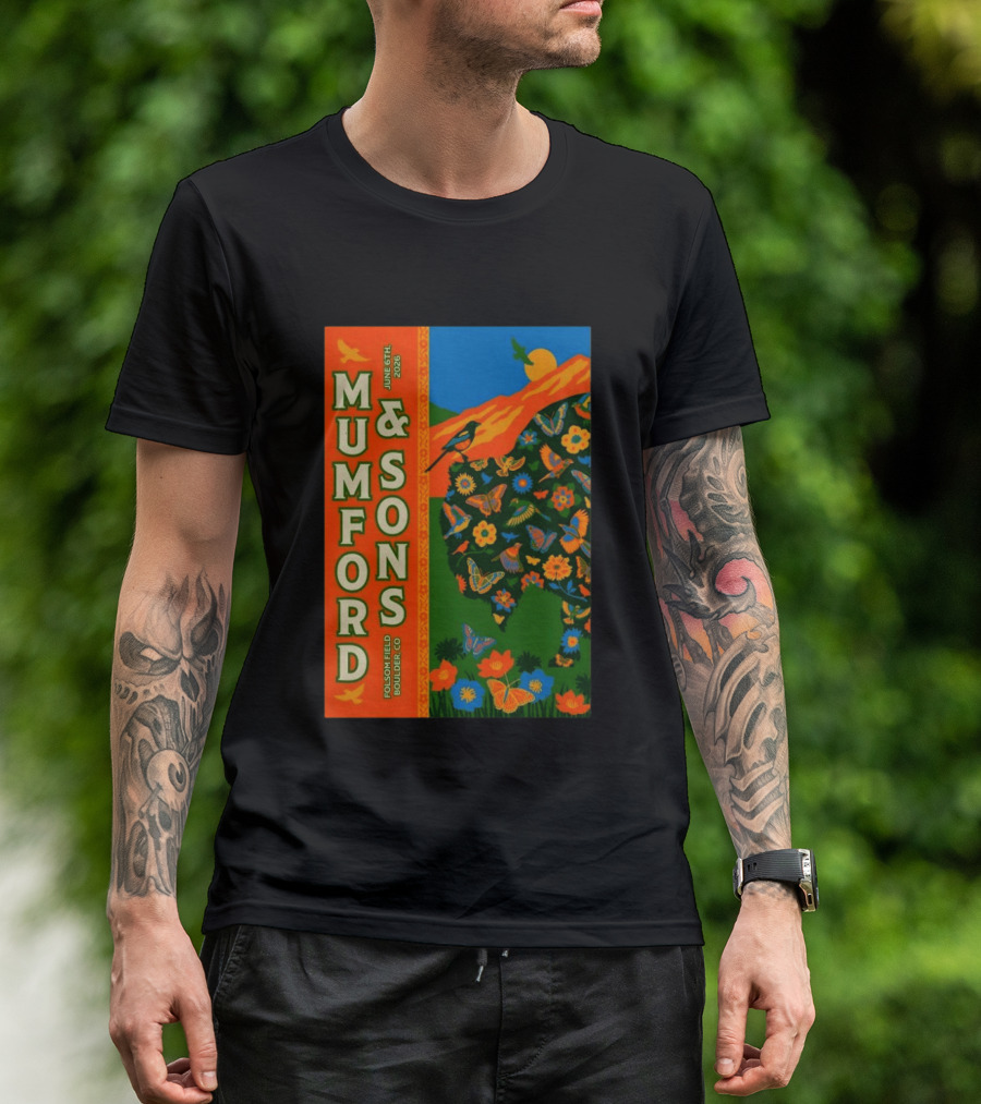 Mumford And Sons June 6 2026 Folsom Field Boulder CO Butterflies And Nature T-Shirt
