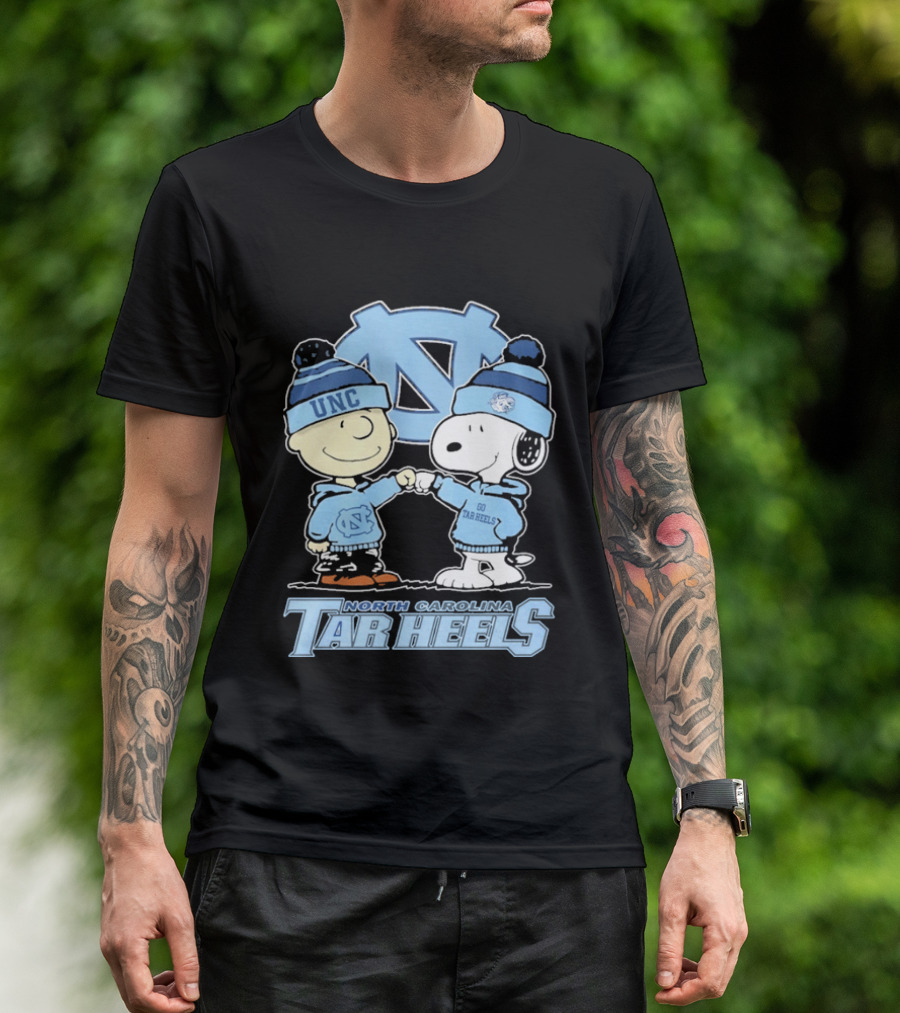 UNC Tar Heels Peanuts Characters Fit Bump North Carolina 2026 T-Shirt