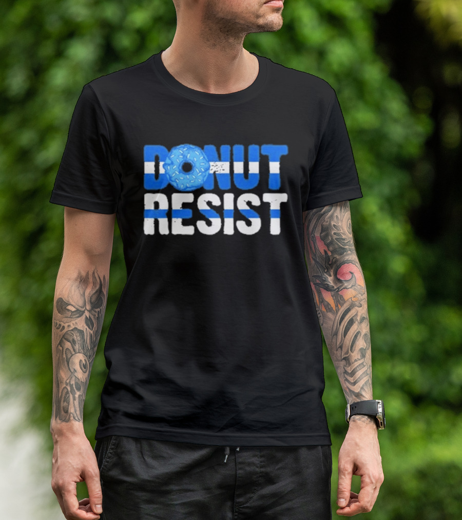 Donut Resist Police Officer Thin Blue Line Cop Policeman T-Shirt