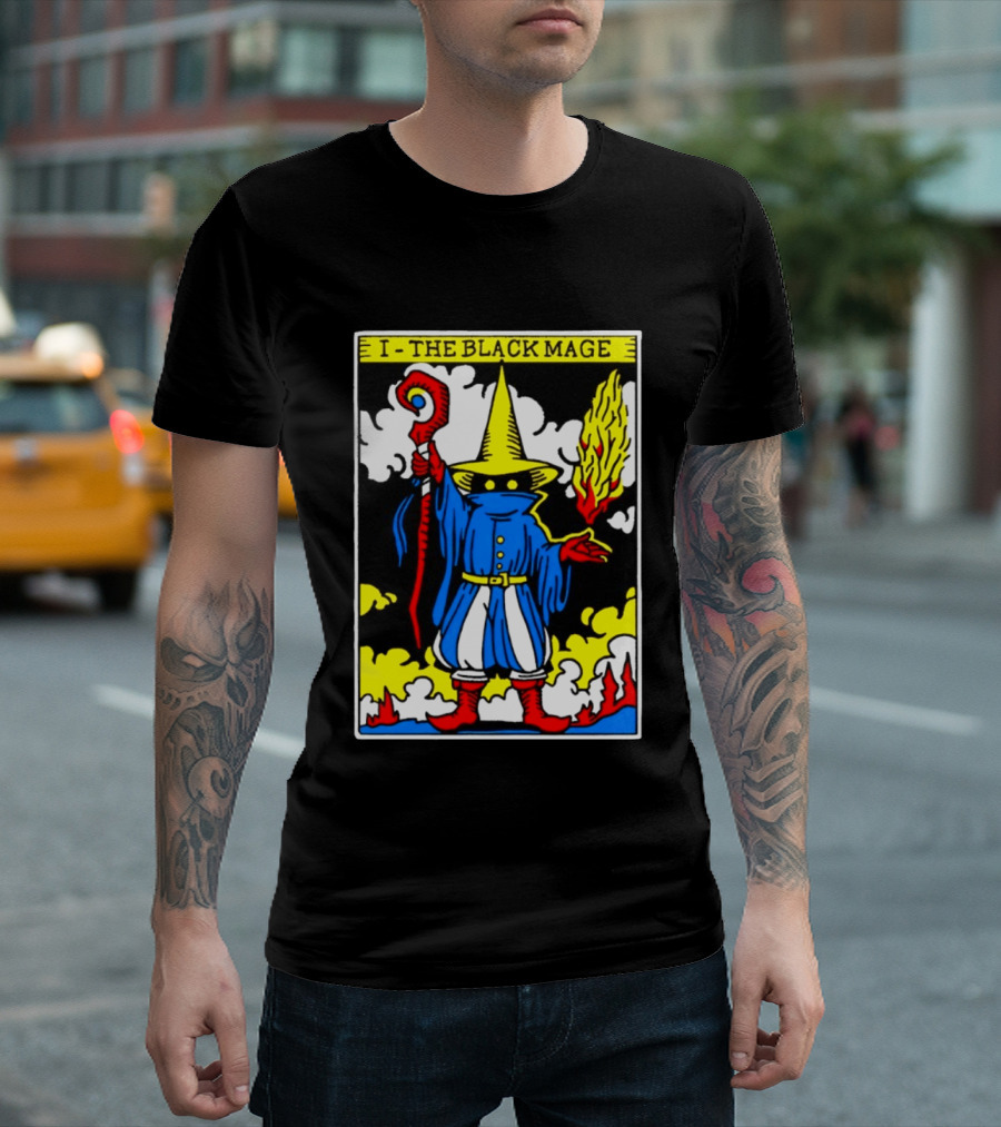 I The Black Mage Tarot Card Retro Fantasy T-Shirt