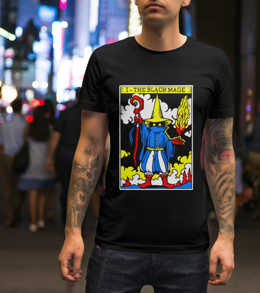 I The Black Mage Tarot Card Retro Fantasy T-Shirt