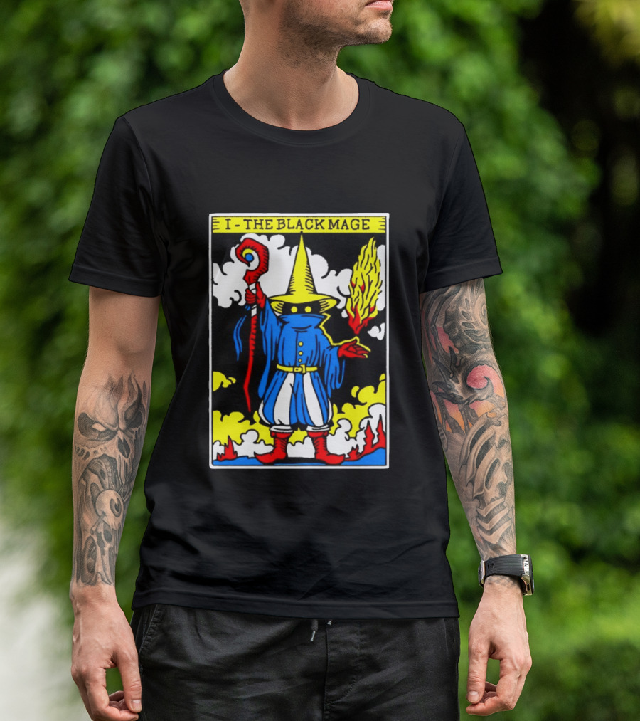 I The Black Mage Tarot Card Retro Fantasy T-Shirt