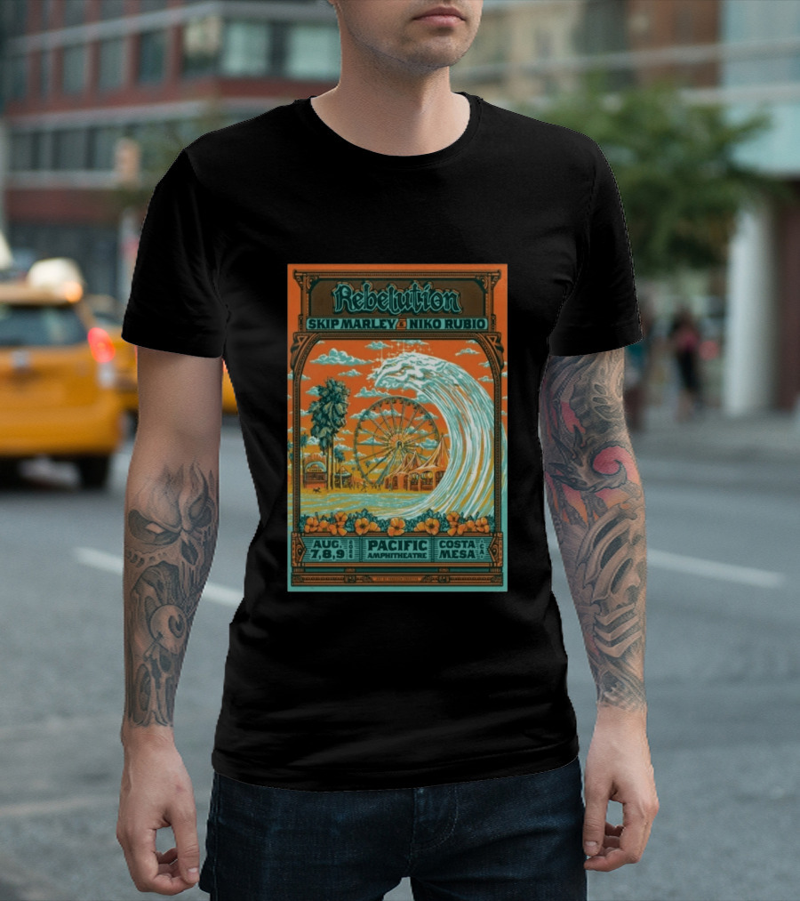 Rebelution Skip Marley Niko Rubio August 7 8 9 2026 Pacific Amphitheatre Costa Mesa T-Shirt