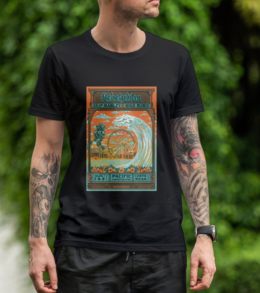 Rebelution Skip Marley Niko Rubio August 7 8 9 2026 Pacific Amphitheatre Costa Mesa T-Shirt