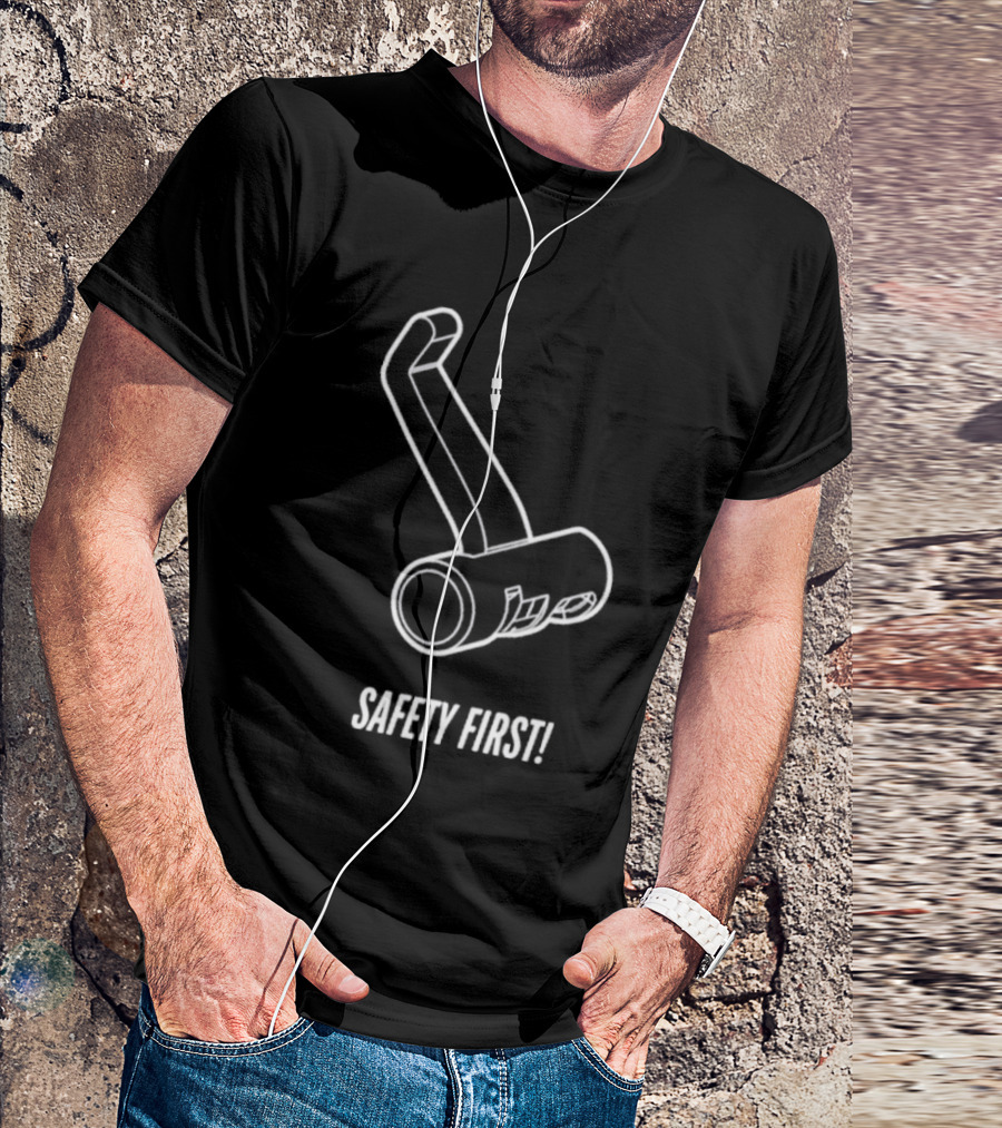 Safety First Bike Lock Sketch T-Shirt