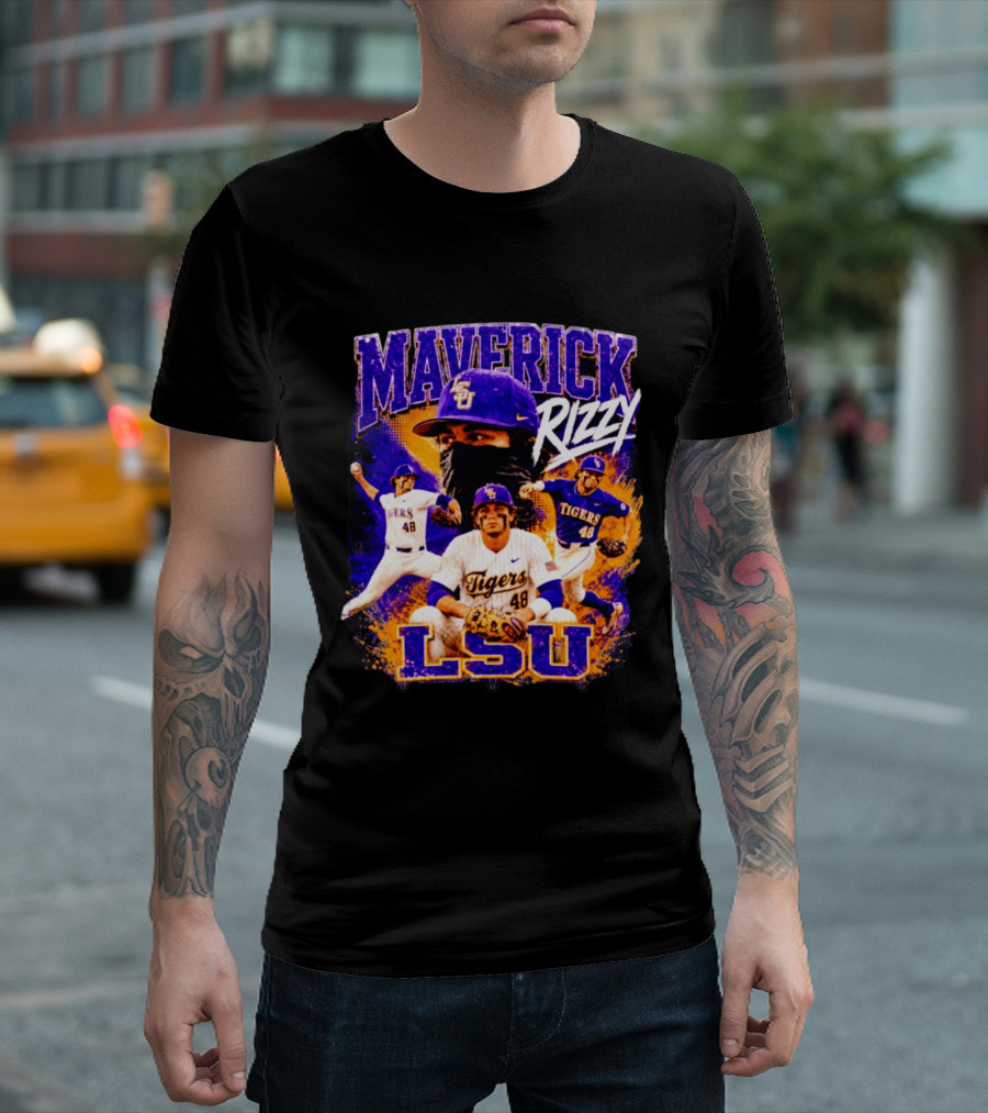 LSU Tigers Maverick Rizy Baseball Player Number 48 T-Shirt