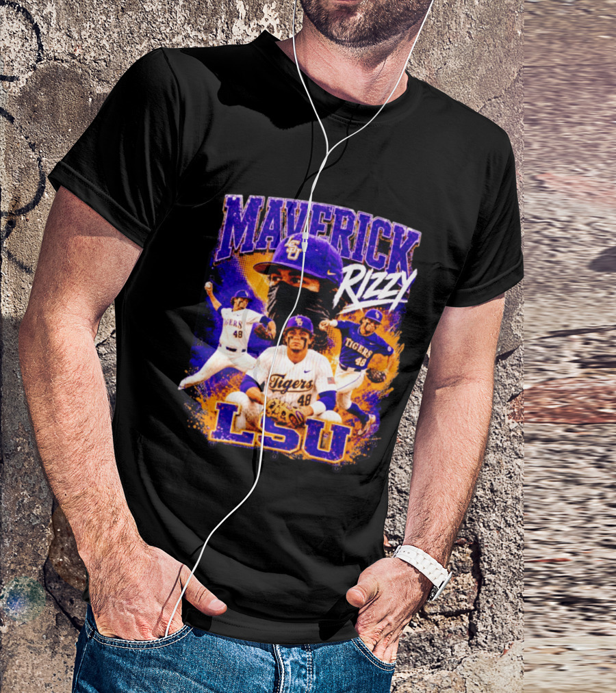 LSU Tigers Maverick Rizy Baseball Player Number 48 T-Shirt