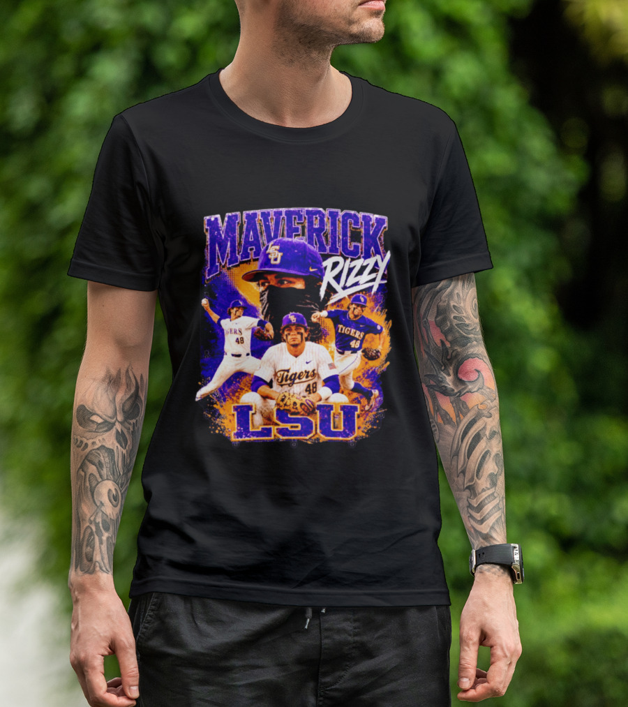 LSU Tigers Maverick Rizy Baseball Player Number 48 T-Shirt