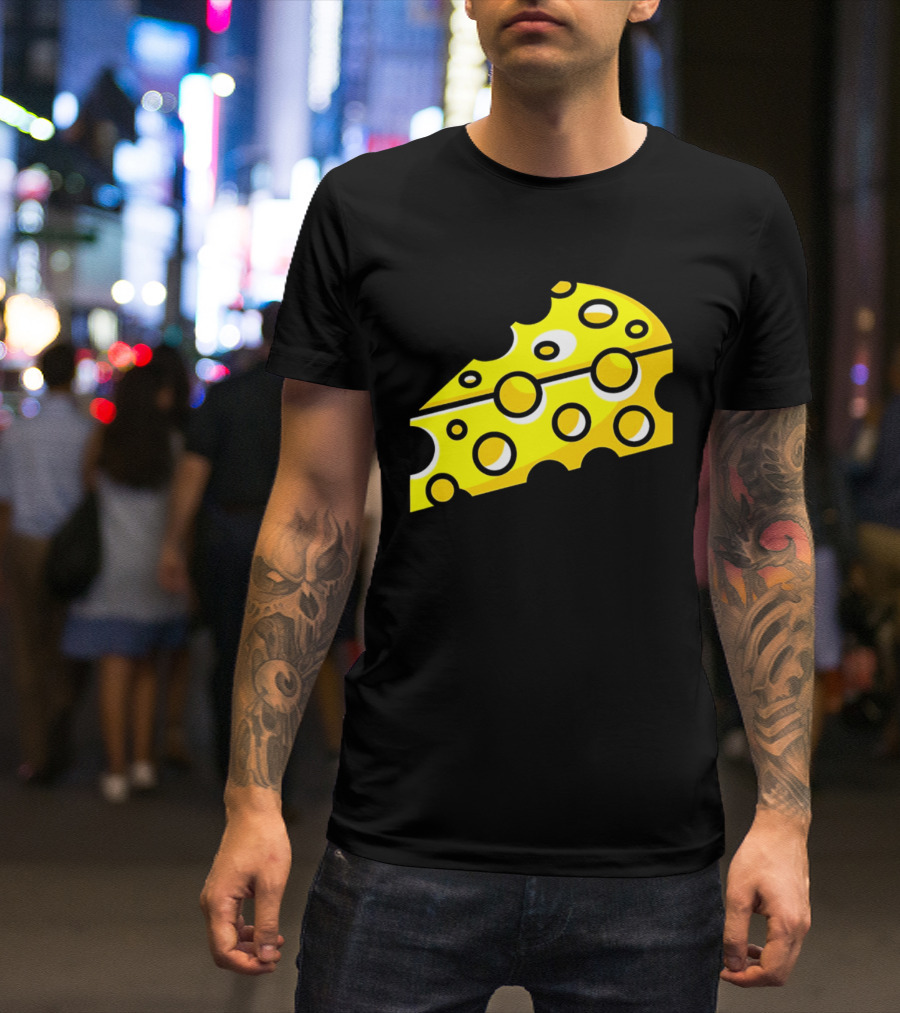 Swiss Cheese Hole Yellow Food Slice Dairy Snack Culinary T-Shirt