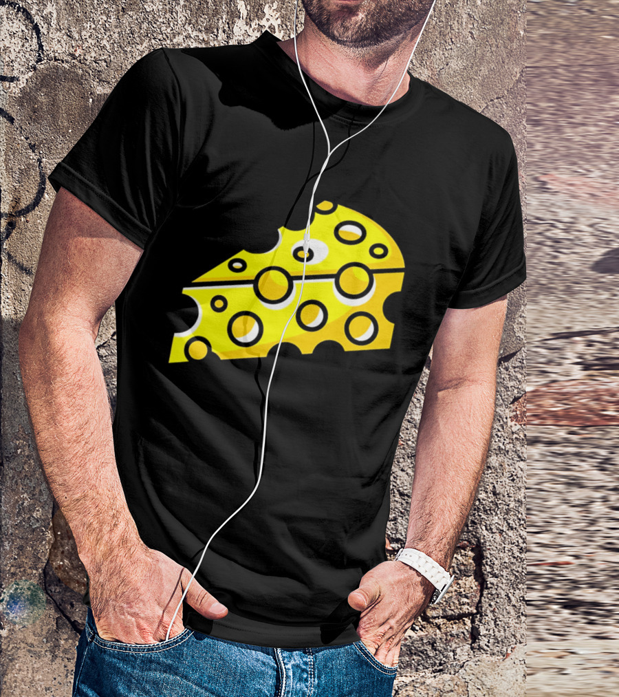 Swiss Cheese Hole Yellow Food Slice Dairy Snack Culinary T-Shirt