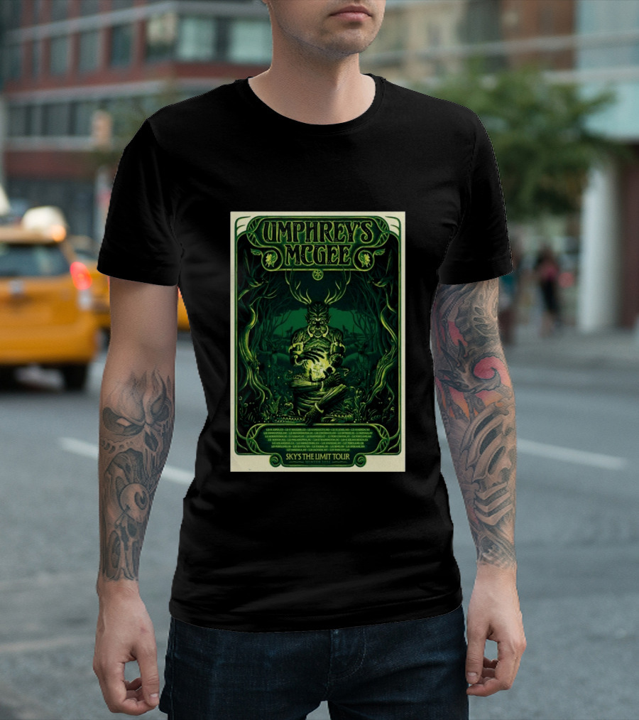 Umphrey's McGee Sky's The Limit Winter Tour 2026 Forest Creature Green T-Shirt