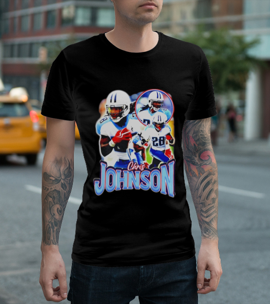 Chris Johnson Tennessee Titans 28 Vintage Style Retro Bootleg T-Shirt