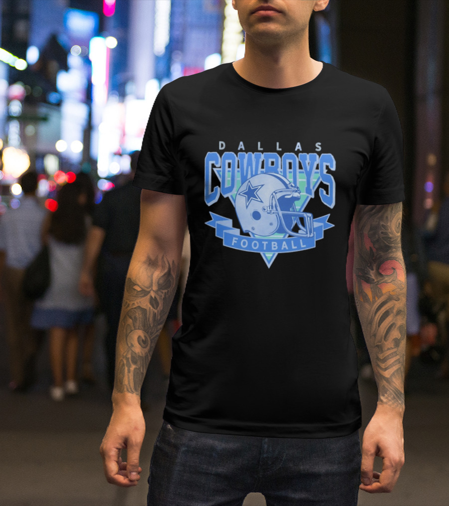 Dallas Cowboys Helmet Football Team Sports Apparel Blue Fan Gear T-Shirt