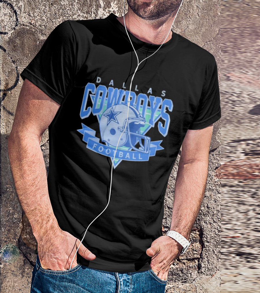Dallas Cowboys Helmet Football Team Sports Apparel Blue Fan Gear T-Shirt