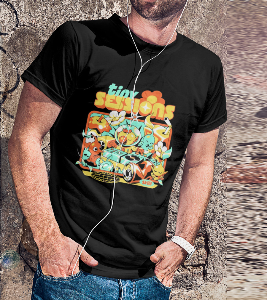 Tiny Sessions Robot DJ And Dancing Creatures T-Shirt