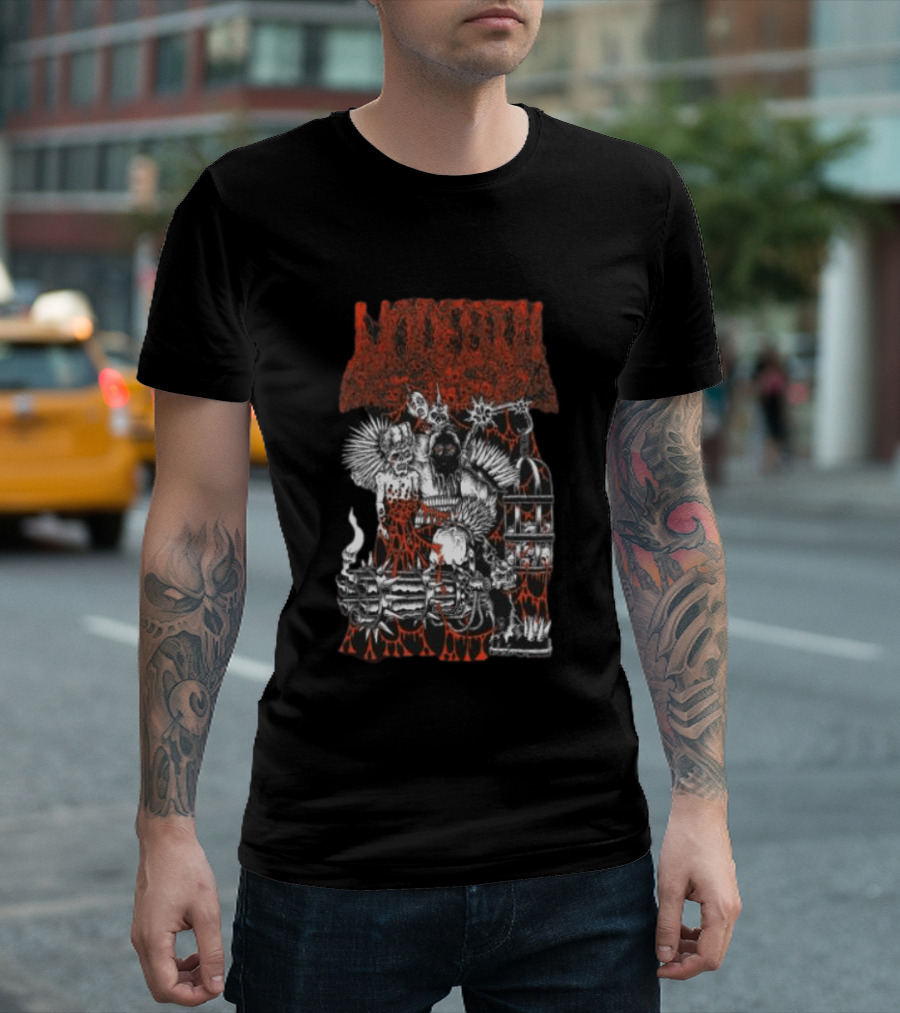 Undeath Metal Shop Grim Zombie Horror Red Black T-Shirt