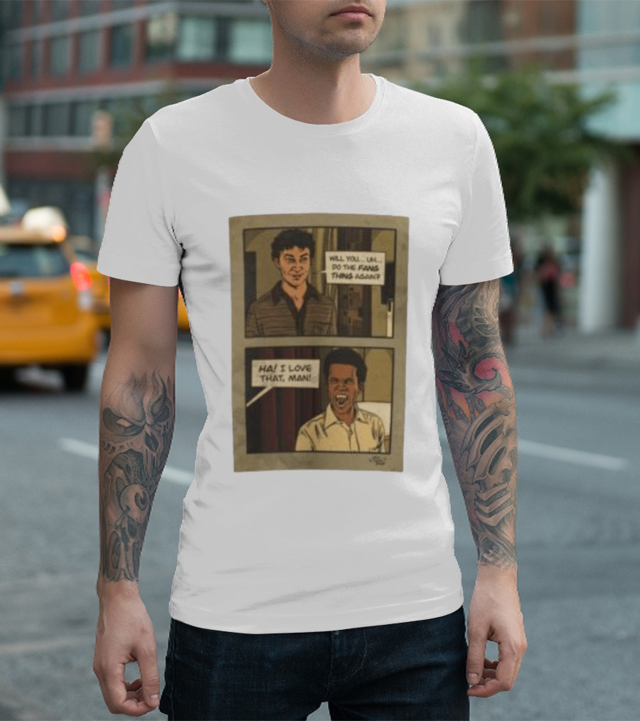 Interview With The Vampire X Cat's Doodle Dump Fang Thing Will You Do The Fang Thing Again Ha I Love That Man T-Shirt