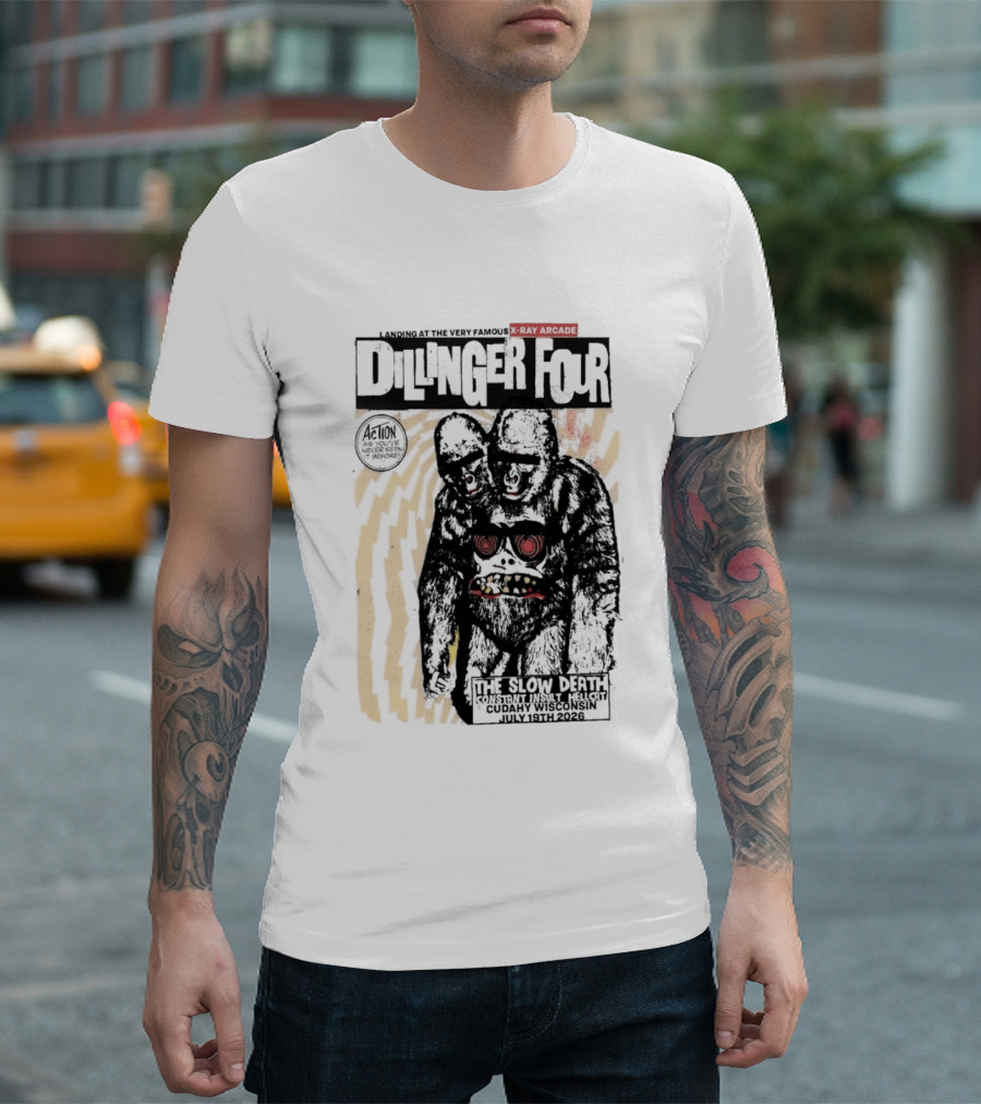 Dillinger Four X Ray Arcade The Slow Death 07 19 2026 Cudahy WI T-Shirt