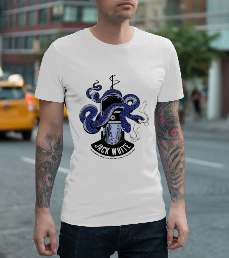 Jack White Chester New York 2026 Event Snake Wrapped Microphone T-Shirt