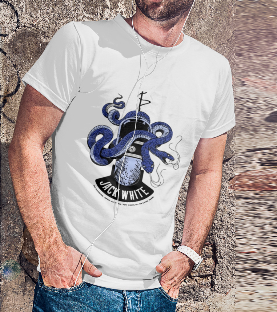Jack White Chester New York 2026 Event Snake Wrapped Microphone T-Shirt