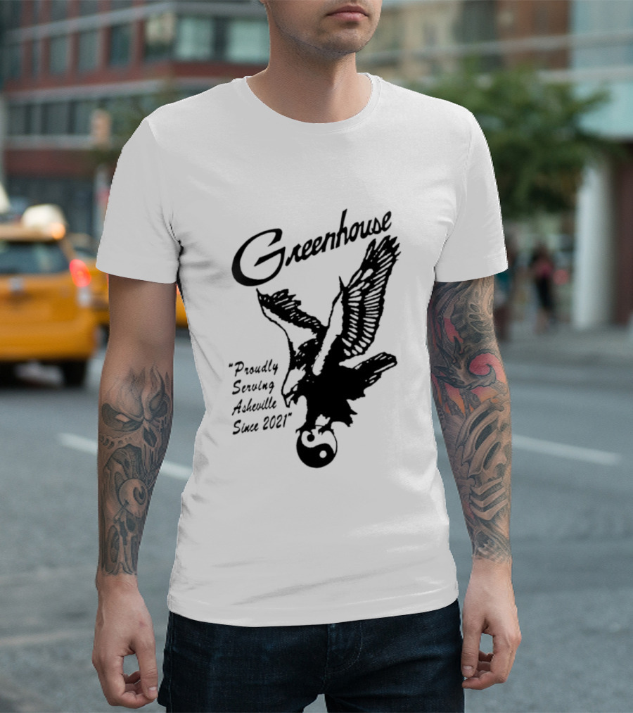 Greenhouse Proudly Serving Asheville Since 2021 Eagle Motif T-Shirt