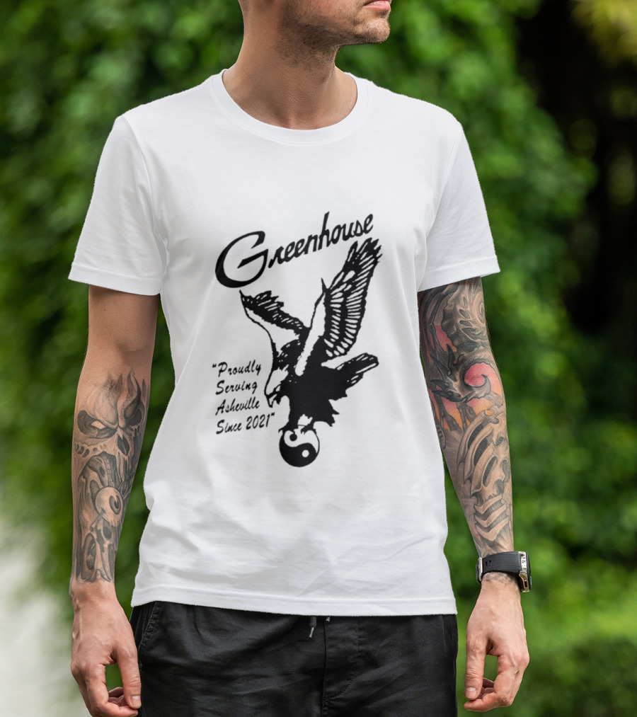 Greenhouse Proudly Serving Asheville Since 2021 Eagle Motif T-Shirt