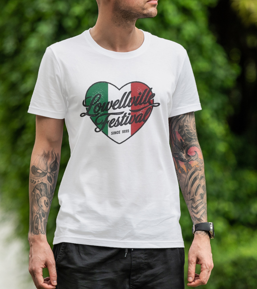 Lowellville Festival Heart Italian Colors Since 1895 T-Shirt