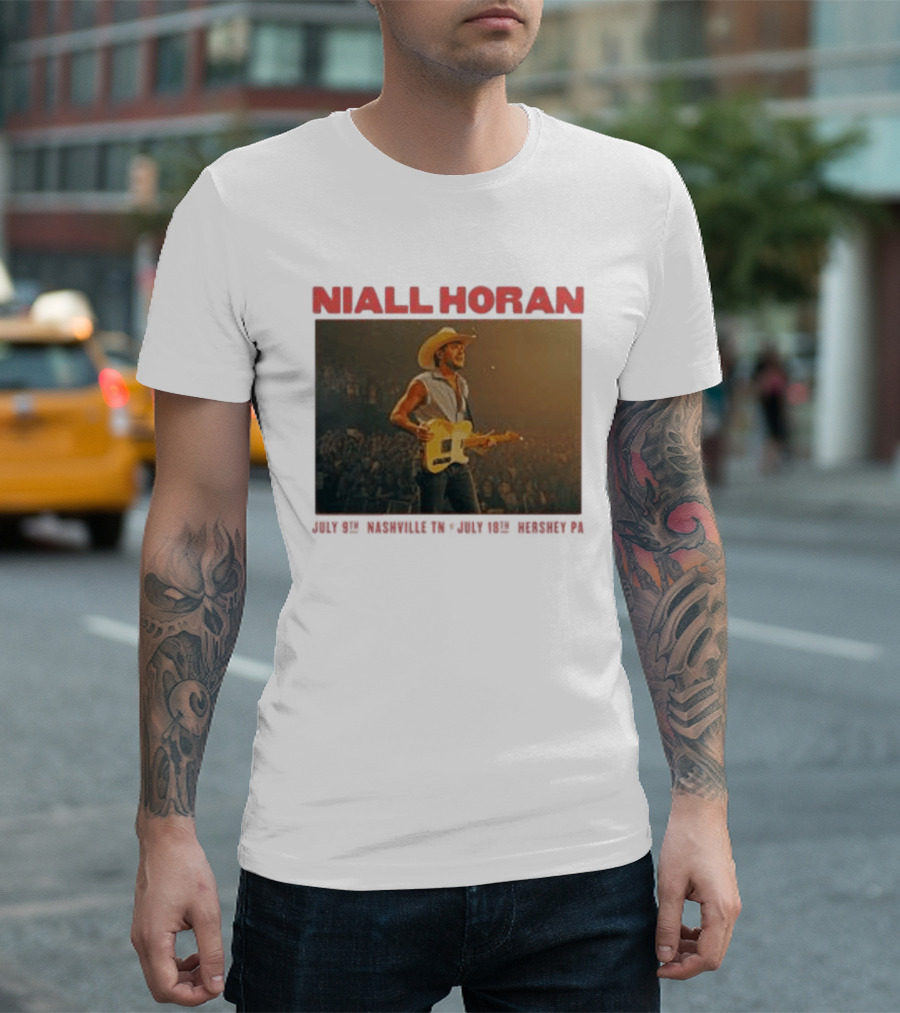 Niall Horan Live Performance Cowboy Hat Guitar Dallas Texas Event T-Shirt