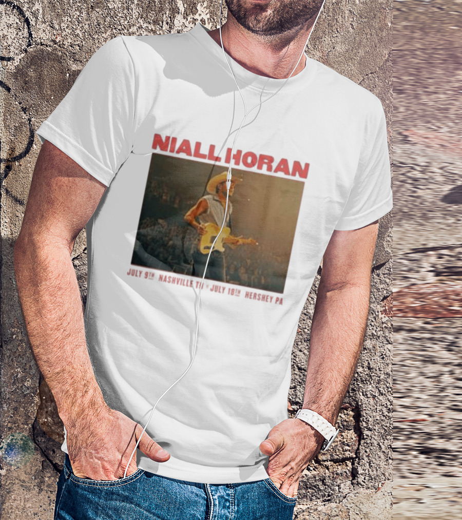 Niall Horan Live Performance Cowboy Hat Guitar Dallas Texas Event T-Shirt