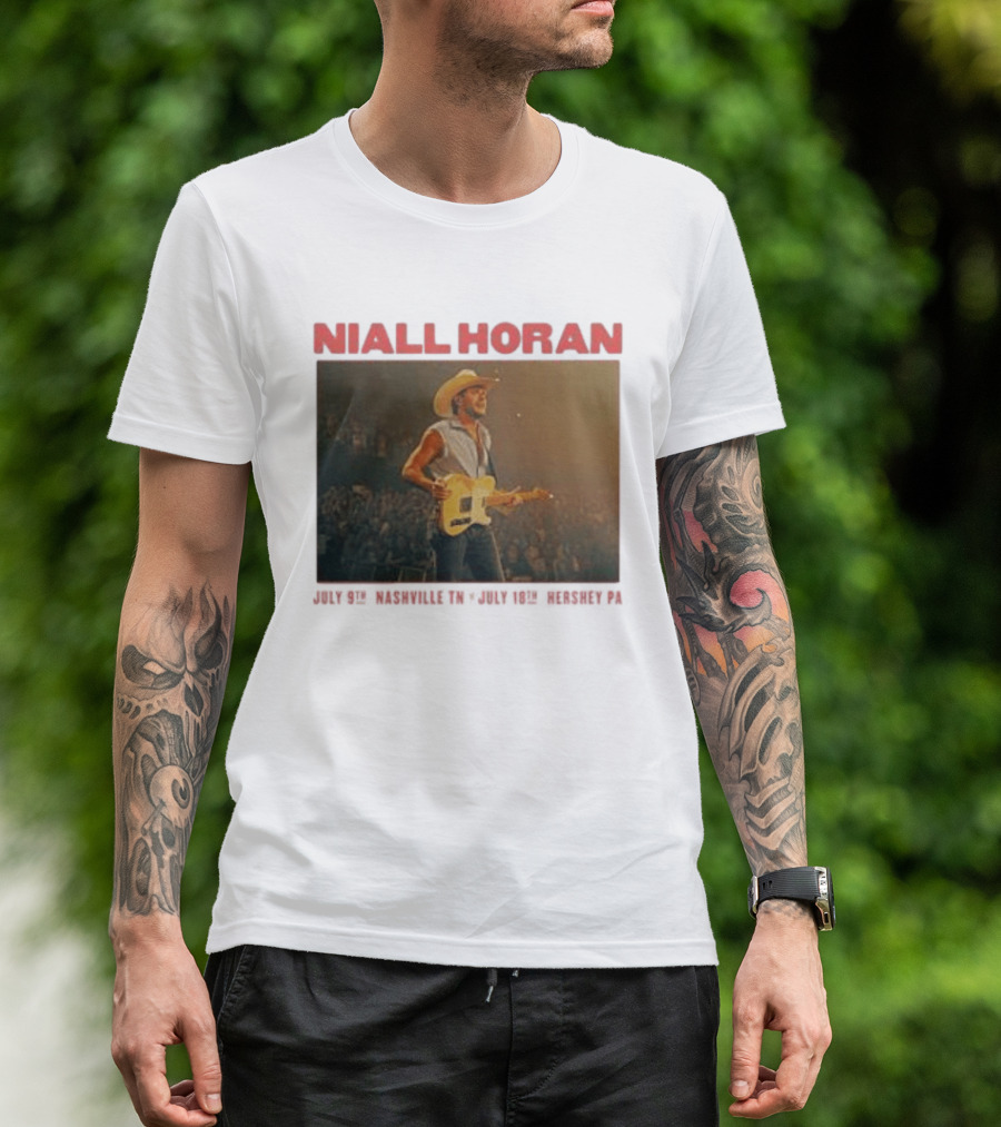 Niall Horan Live Performance Cowboy Hat Guitar Dallas Texas Event T-Shirt