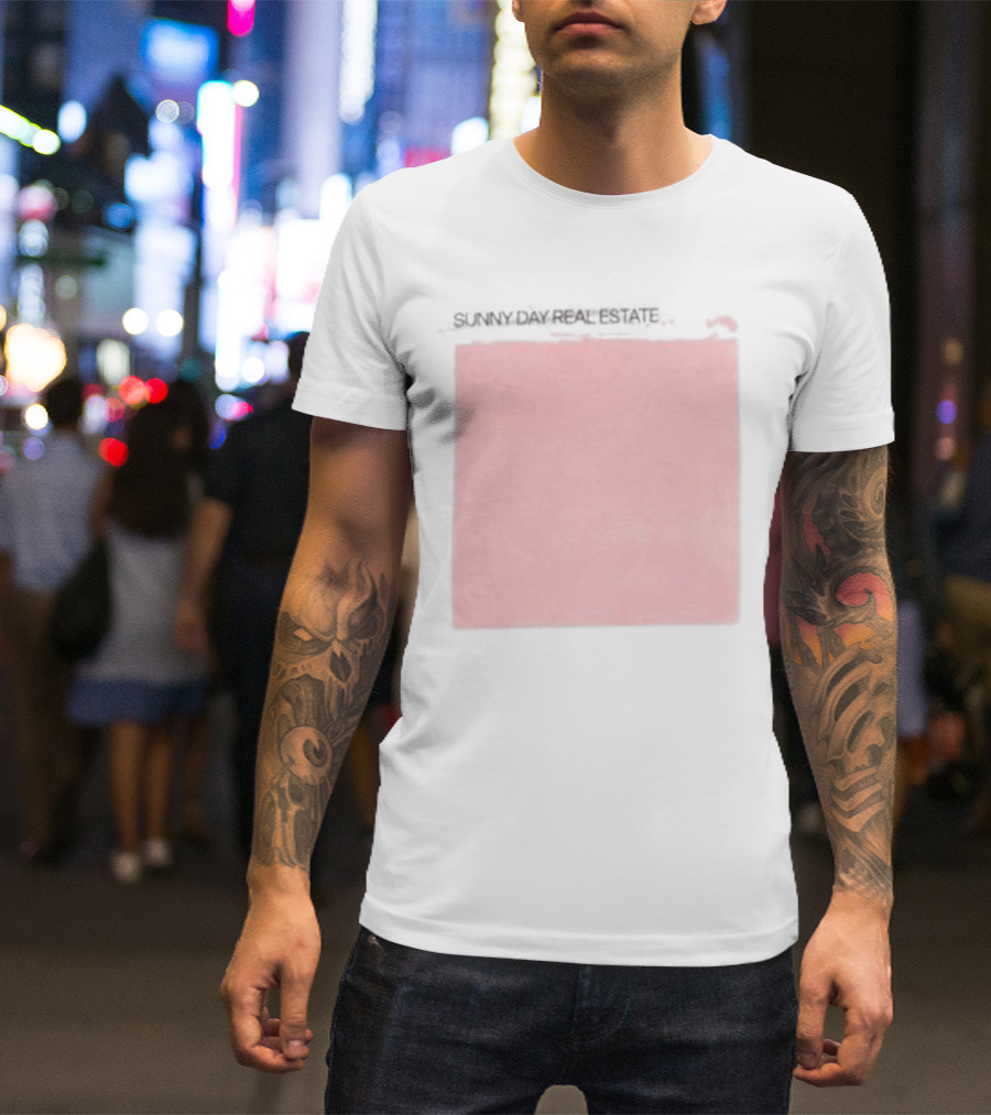 Sunny Day Real Estate LP2 Pink Album Art And Gray Watermark T-Shirt