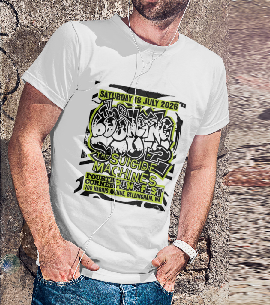Saturday 18 July 2026 The Bouncing Souls The Suicide Machines Fourth Corner Punkfest Bellingham WA 700 Harris Avenue T-Shirt