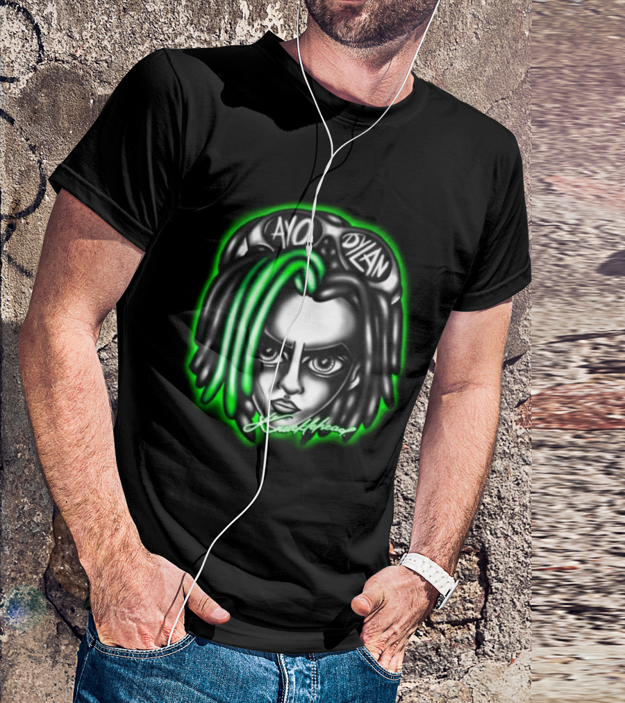 Ayo Dylan Head Ayodylan Knottyhead Green Glow T-Shirt